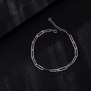 Silver Sparkling Chain Bracelet Female Ins Niche Design Lux…